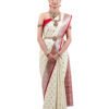 Ivory Semi-Katan Banarasi Saree - view 1