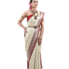 Ivory Semi-Katan Banarasi Saree - view 4