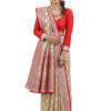 Warm Beige Semi-Katan Banarasi Saree - view 1