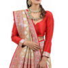 Warm Beige Semi-Katan Banarasi Saree - view 3