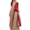 Warm Beige Semi-Katan Banarasi Saree - view 5