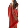 Saubhagyavati Sinduri Red Semi-Katan Silk Bridal Saree - view 4