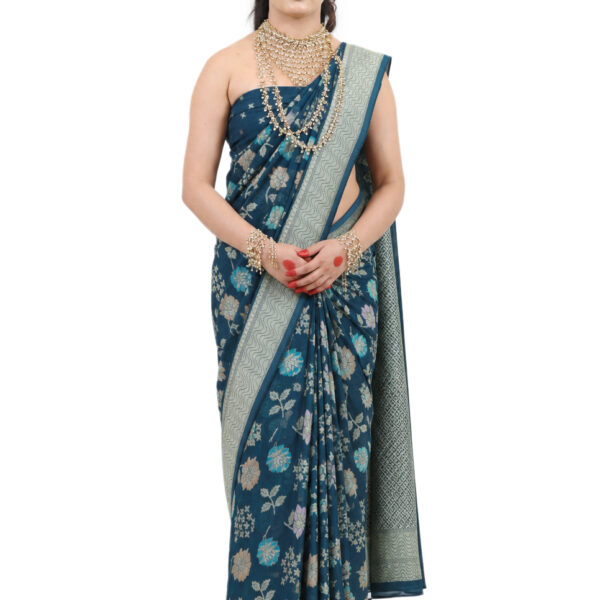 Pure Viscose Khaddi Georgette Saree - view 1
