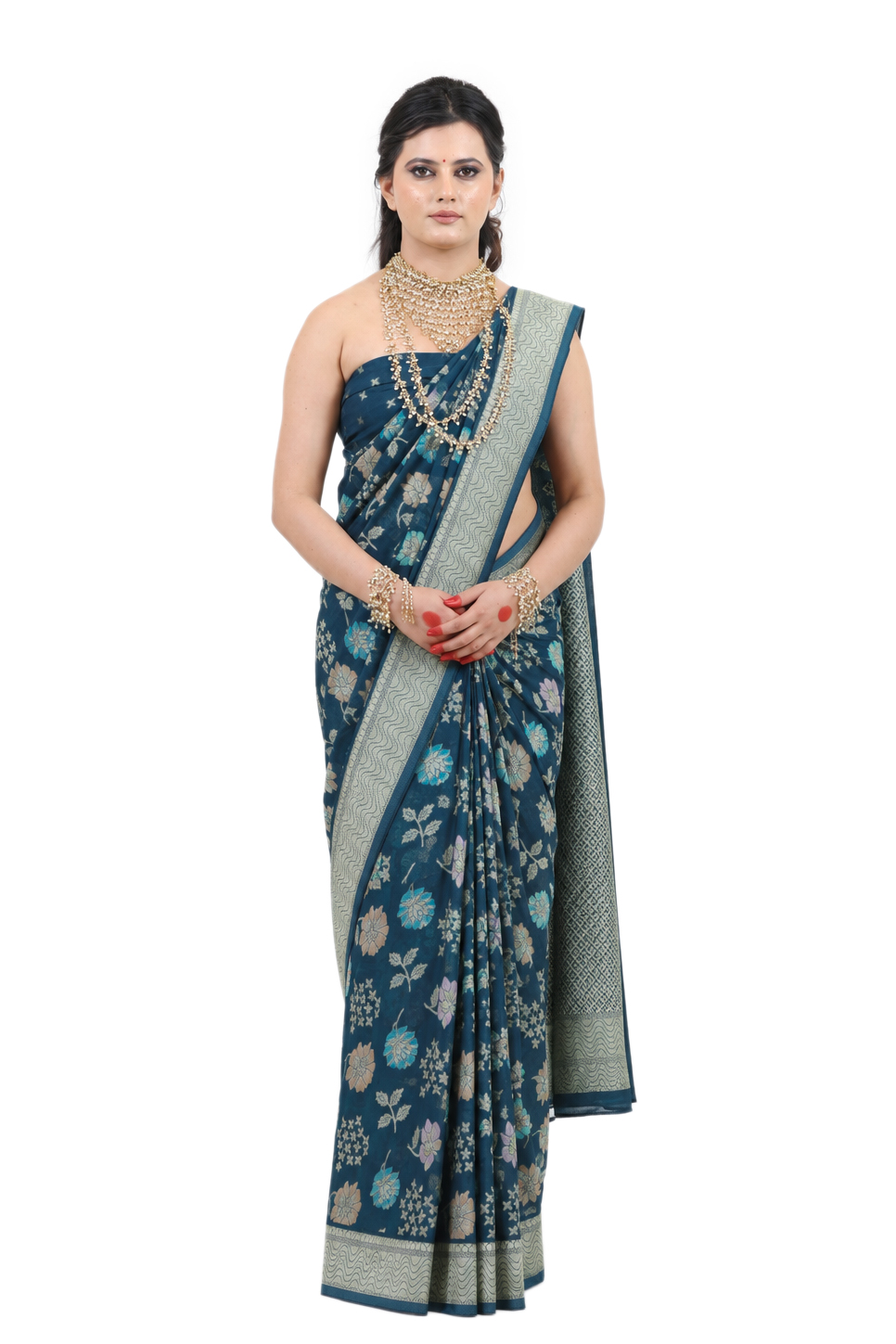 Pure Viscose Khaddi Georgette Saree - view 1
