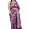 Royal Purple Banarasi Khaddi Georgette Saree - view 2