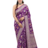 Royal Purple Banarasi Khaddi Georgette Saree - view 3