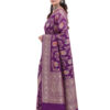 Royal Purple Banarasi Khaddi Georgette Saree - view 6