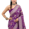Royal Purple Banarasi Khaddi Georgette Saree - view 9