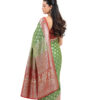 Olive Green Semi-Katan Banarasi Saree - view 1