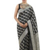 Black Semi-Katan Banarasi Saree - view 1