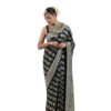 Black Semi-Katan Banarasi Saree - view 10