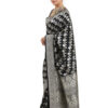 Black Semi-Katan Banarasi Saree - view 2