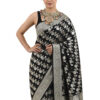 Black Semi-Katan Banarasi Saree - view 7