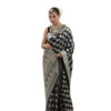 Black Semi-Katan Banarasi Saree - view 9