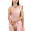 Baby Pink Semi-Katan Banarasi Saree - view 5