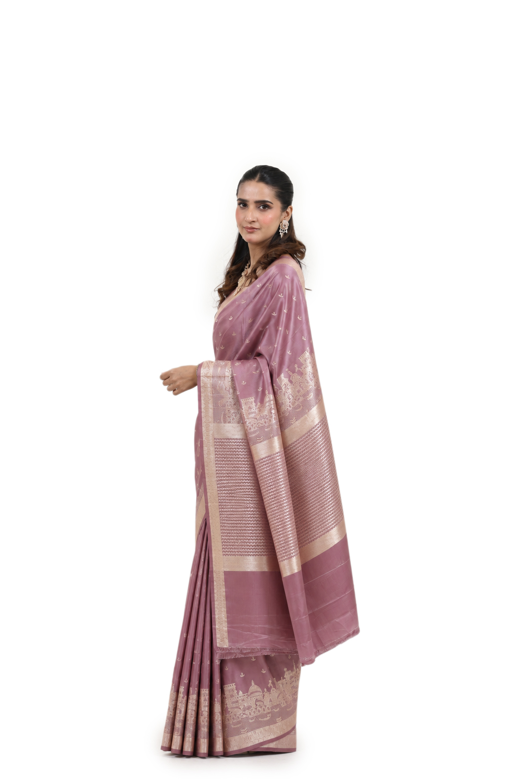 Ganga Ghat Mashroo Silk Saree - view 1