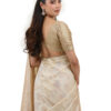Ivory Champagne Semi-Katan Banarasi Saree - view 2