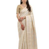 Ivory Champagne Semi-Katan Banarasi Saree - view 3