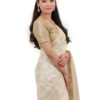 Ivory Champagne Semi-Katan Banarasi Saree - view 4