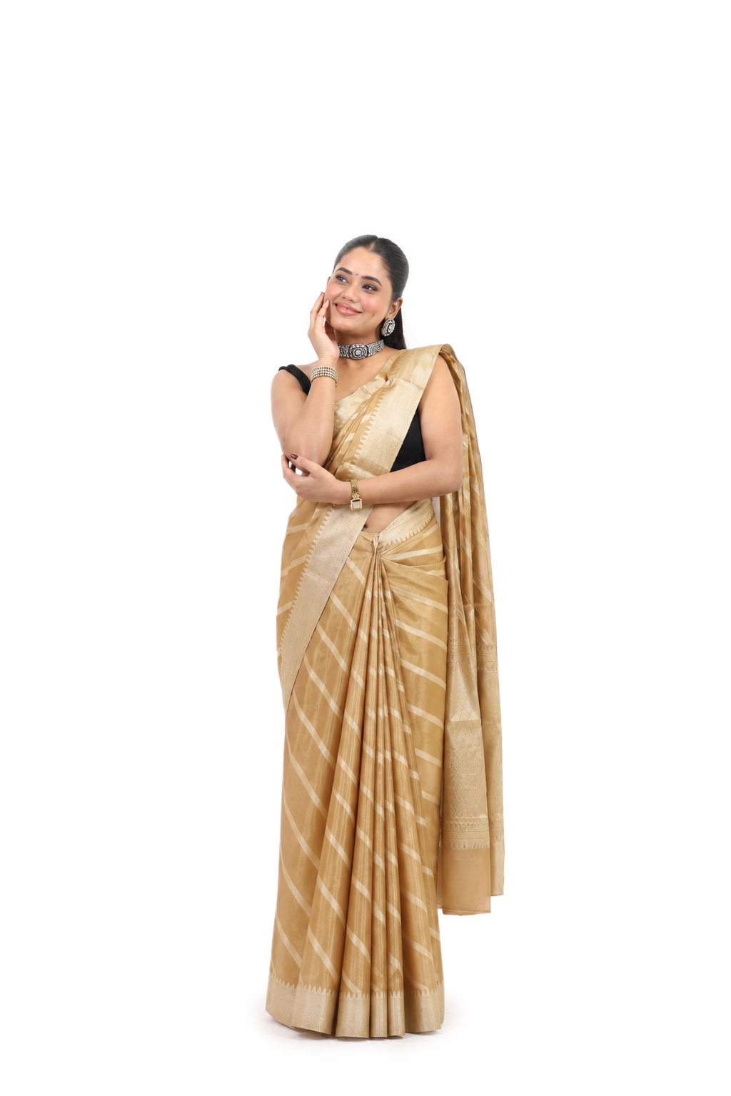 Lustrous Tissue Blend Saree - view 1