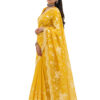 Radiant Yellow Pure Organza Hand Embroidery Saree - view 2
