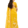 Radiant Yellow Pure Organza Hand Embroidery Saree - view 3