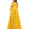 Radiant Yellow Pure Organza Hand Embroidery Saree - view 7