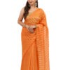 Exclusive Handloom Kora Tissue Zari Strip Saree - view 5