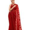 Exquisite Red Pure Organza Hand Embroidery Saree - view 3