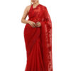 Exquisite Red Pure Organza Hand Embroidery Saree - view 7