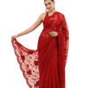 Exquisite Red Pure Organza Hand Embroidery Saree - view 8